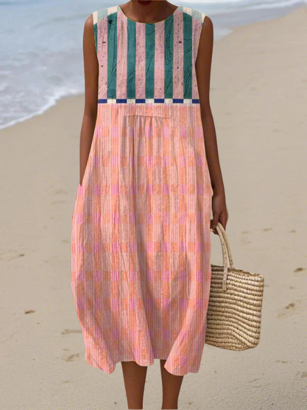 Lily™ Abito midi a righe pastello