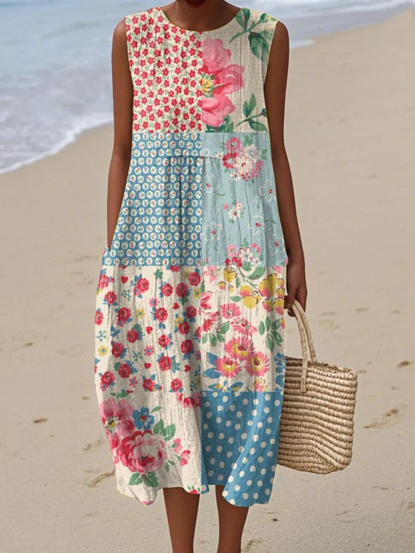 Anna™ Abito Midi Patchwork